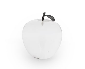 Cartier Silver Mounted Crystal Apple Paperweight