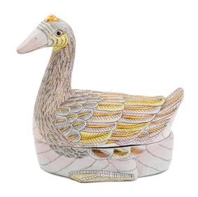 Goose Form Ceramic Covered Soup Tureen