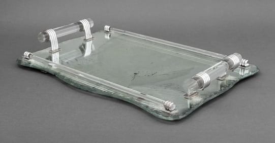 French Art Deco Glass Serving Tray