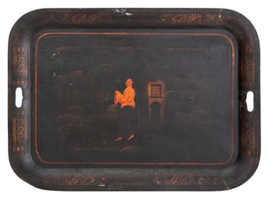 Chinoiserie Tole Peinte Tray, 19th C.