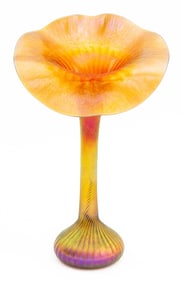 Lundberg Studios Art Glass Jack-in-the-Pulpit Vase