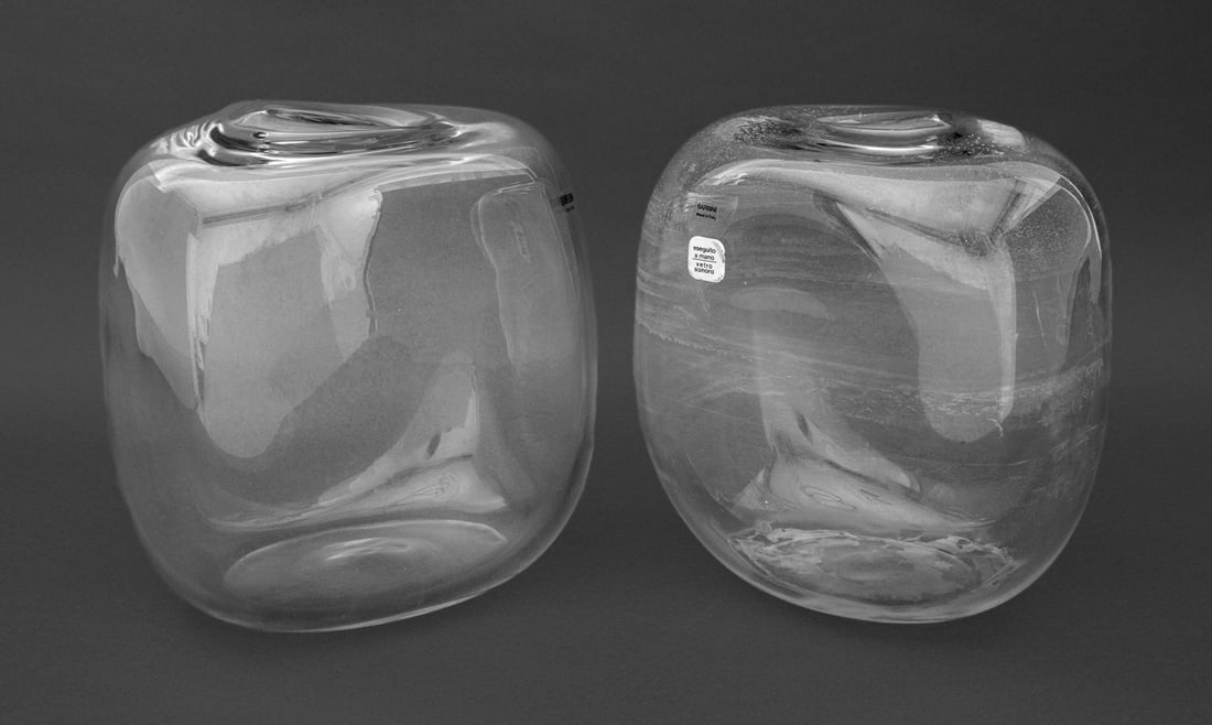 Barbini Murano Art Glass Ovoid Vases, Pair (1 of 8)