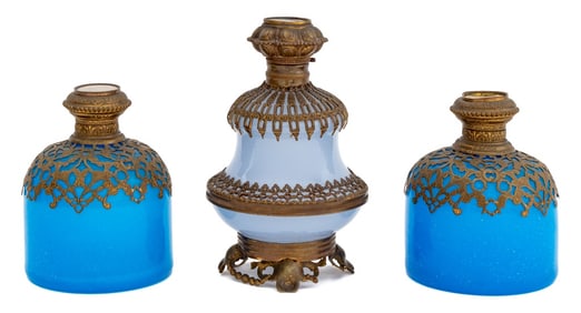 French Art Glass Stoppered Bottles, 3