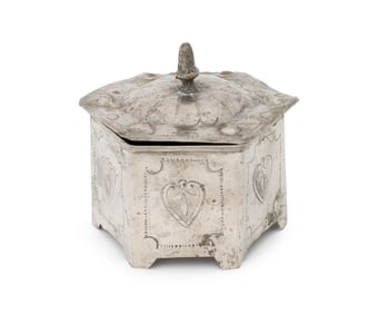 Continental Silver Plate Covered Tea Caddy