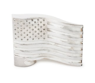 Christofle Silver Plate American Flag Paperweight