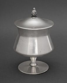 Danish Silver Plate Pineapple Finial Lidded Vessel