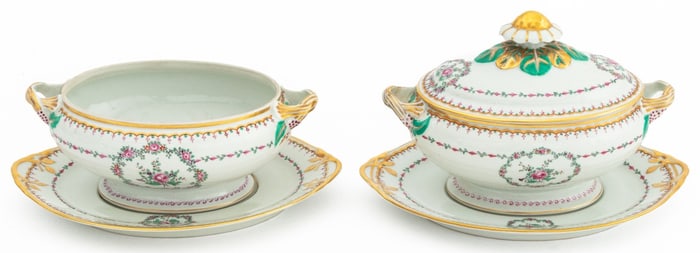 Vista Alegre Porcelain Soup Bowls, Pair
