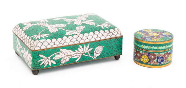 Chinese Cloisonne Covered Boxes, 2