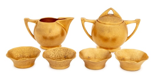 Pickard Gilt Encrusted Porcelain Tea Set, 6 Pcs.