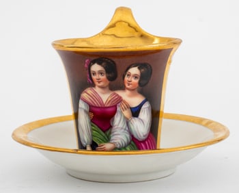 Biedermeier Porcelain Cabinet Cup, ca. 1835