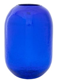 Blenko Cobalt Blue Glass Large Vase