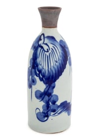 Japanese Blue & White Sake Bottle