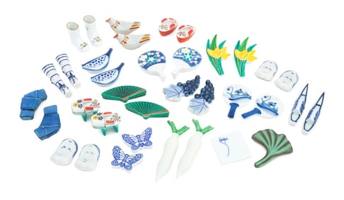 Glazed Porcelain and Ceramic Chopstick Rests, 36