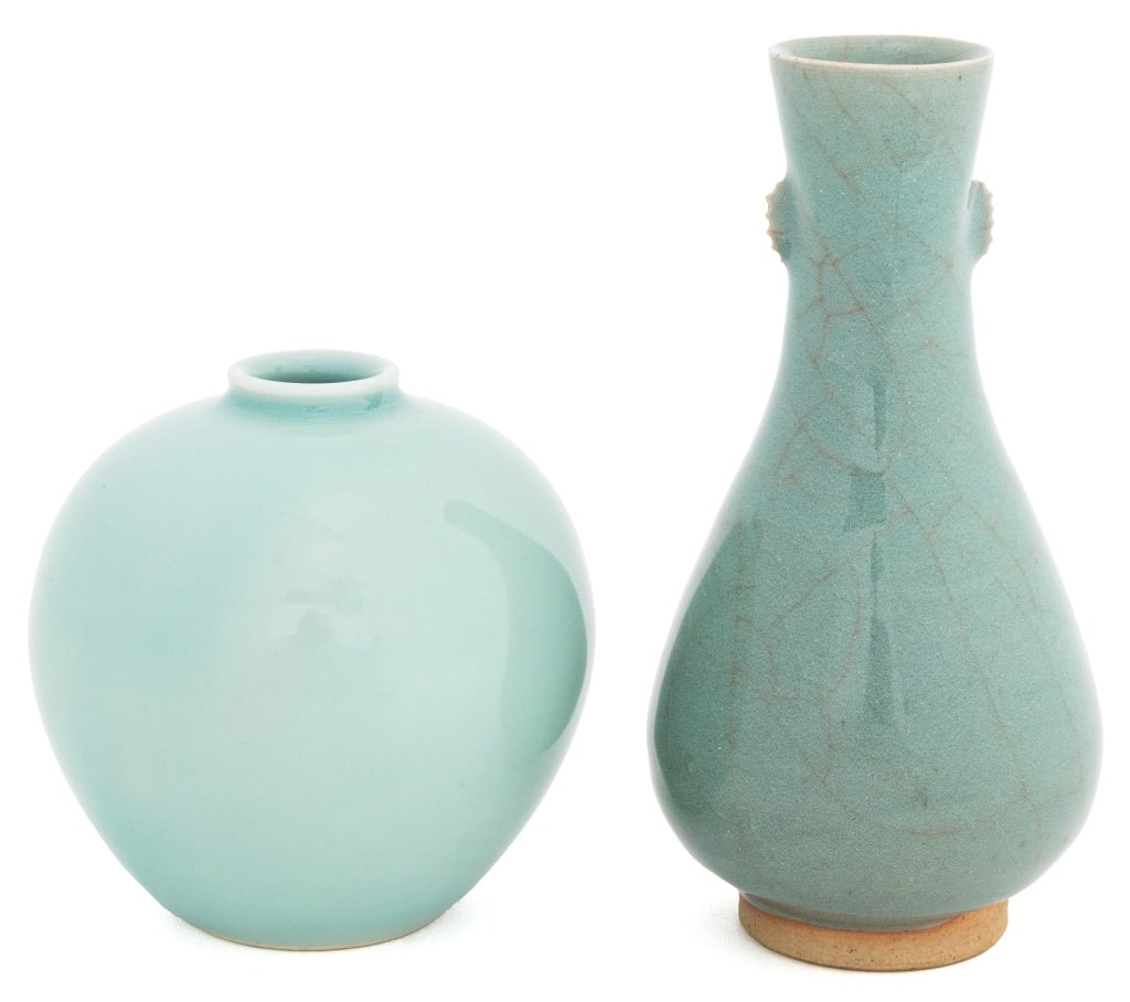 Japanese Celadon Glazed Vases, 2 (1 of 8)