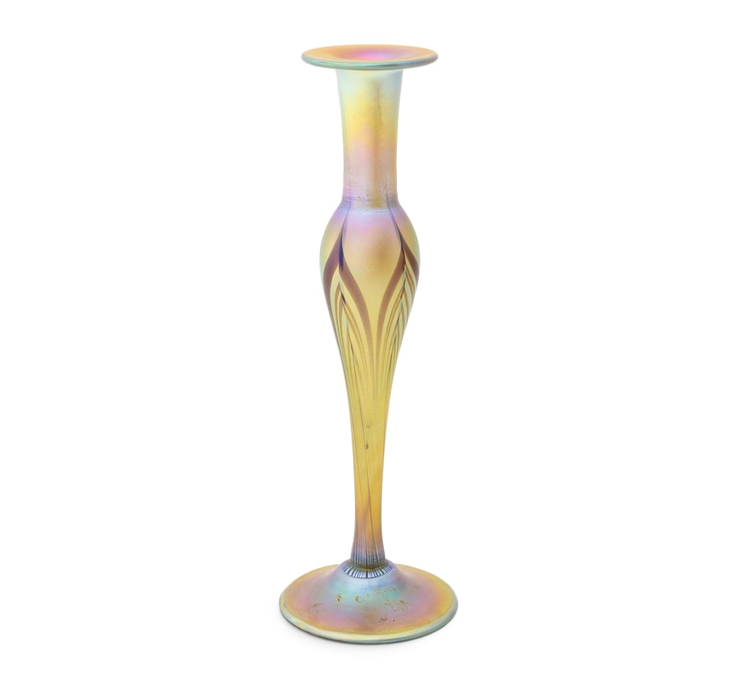 Pulled Feather Iridescent Glass Bud Vase (1 of 8)