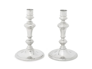 Shirley Pewter Candlesticks, Pair