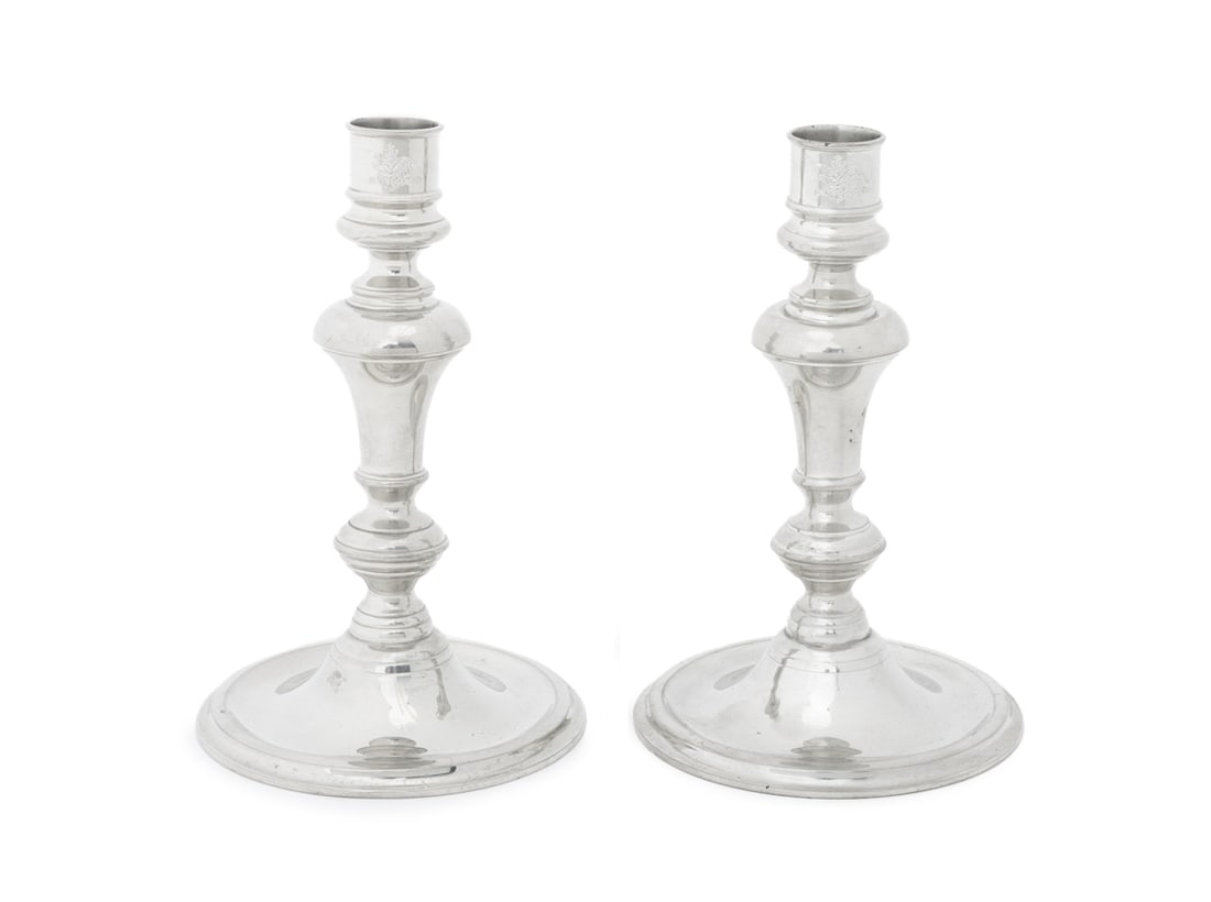 Shirley Pewter Candlesticks, Pair (1 of 8)