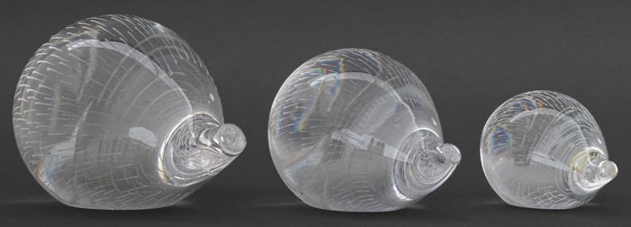 Kosta Boda Glass Hedgehog Paperweights, 3