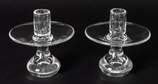 Steuben Crystal Candlesticks, Pair
