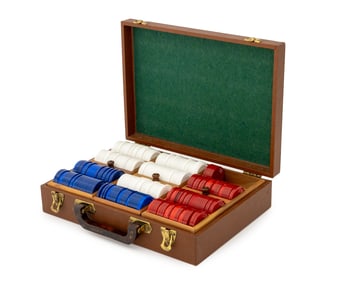 Cased Set of Poker Chips