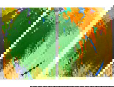 Robert O'Meara Abstract Composition Diptych Oil, 2