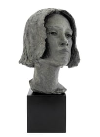 Lily Landis Bronzed Spelter Female Portrait Bust