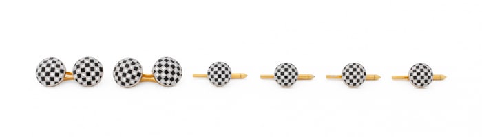 18K Gold Diamond Onyx Dress Set