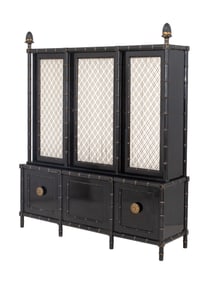 Ebonized Faux Bamboo Bookcase