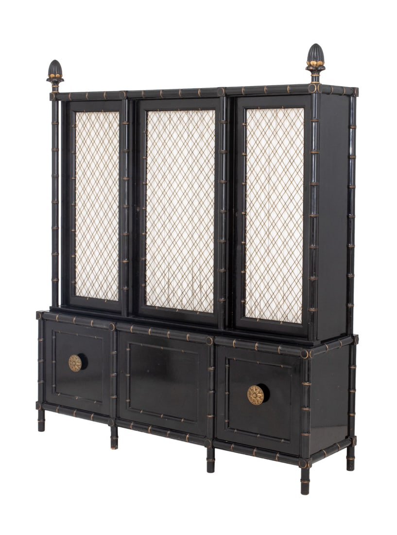 Ebonized Faux Bamboo Bookcase (1 of 7)