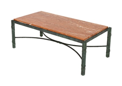Giacometti Style Bronze and Marble Coffee Table
