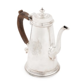 George II Sterling Silver Coffee Pot, 1732