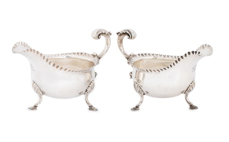George III Sterling Silver Sauce Boats, Pair