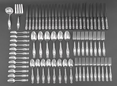 American Sterling Flatware Harlequin Set, 70 Pcs.
