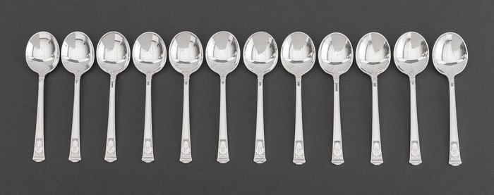 Tiffany & Co. Sterling Silver Soup Spoons, 12
