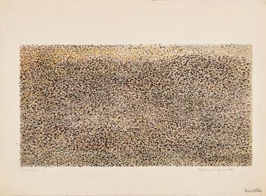 Manfred Schwartz Abstract Pointillist Lithograph