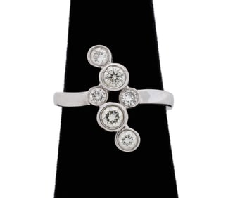 14K White Gold Diamond Cluster Ring