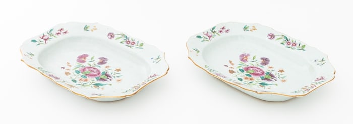 Chinese Export Porcelain Meat Platters, Pair