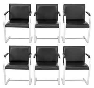 Mies van der Rohe "BRNO" Flat Bar Armchairs, 6