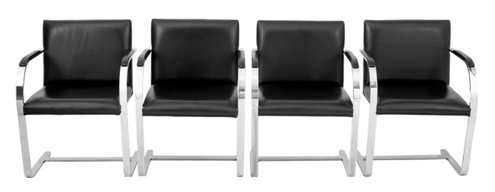 Mies van der Rohe "BRNO" Flat Bar Armchairs, 4
