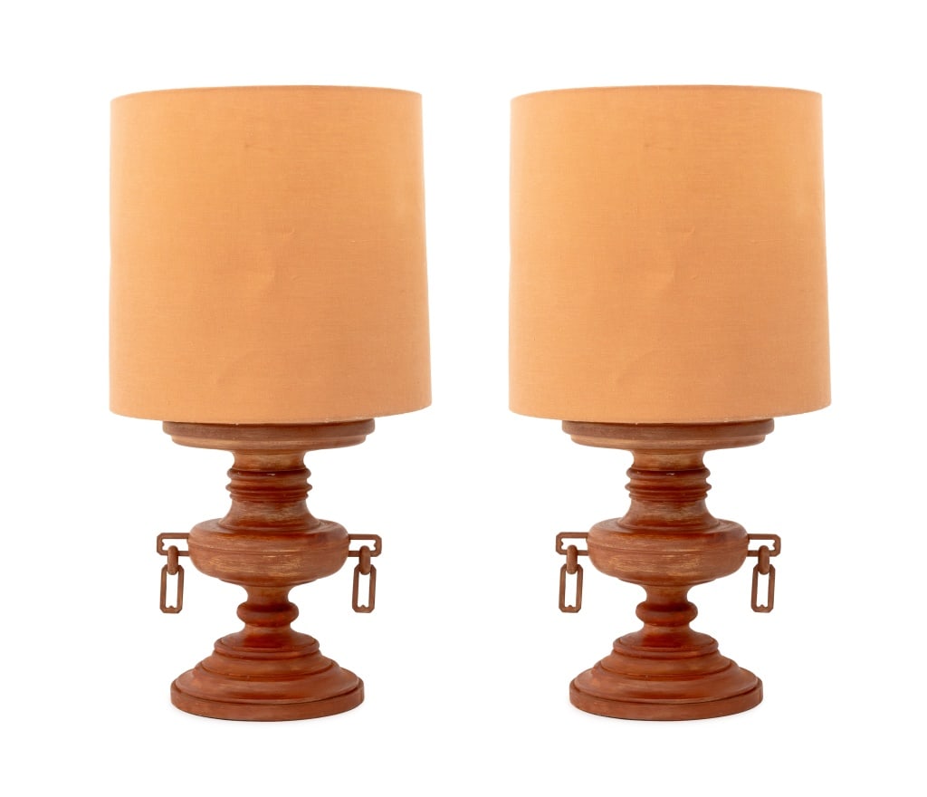 James Mont Style Ceramic Urn Form Table Lamps, Pr (1 of 8)