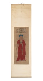 Chinese Standing Buddha Scroll Painting