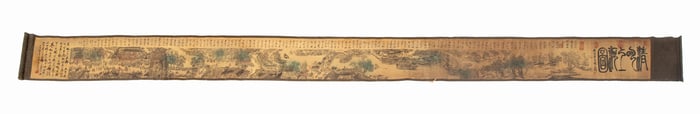 After Zhang Zeduan Hand-Painted Woodblock Scroll