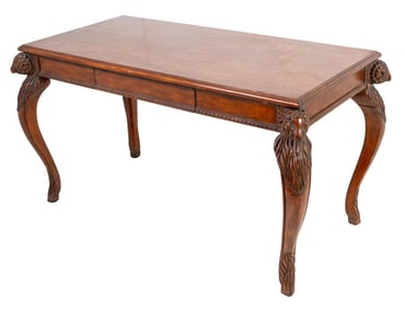 Louis XVI Style Elm and Walnut Library Table