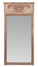 Maison Soubrier Silvered Wood Beveled Glass Mirror