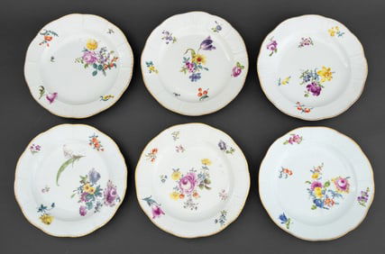 Meissen Porcelain Plates, 6