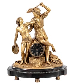 Etienne Falconnet "Musicians" Gilt Bronze Clock