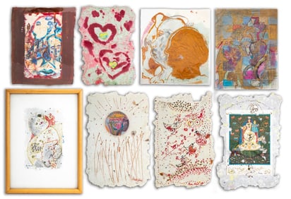 Eva Bouzard-Hui Surrealist Mixed Media on Paper, 8