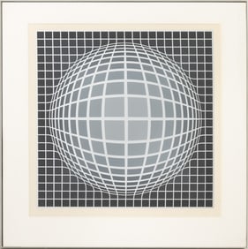Victor Vasarely "Argent Noir" Screenprint