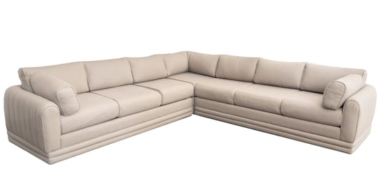 Contemporary Custom 3-Piece Beige L-Shaped Sofa