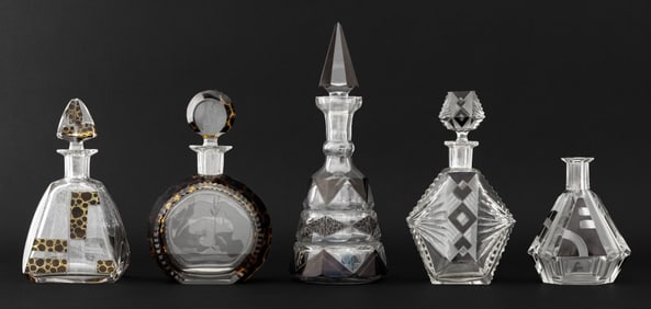 Karl Palda Attr. Bohemian Glass Decanters, 5